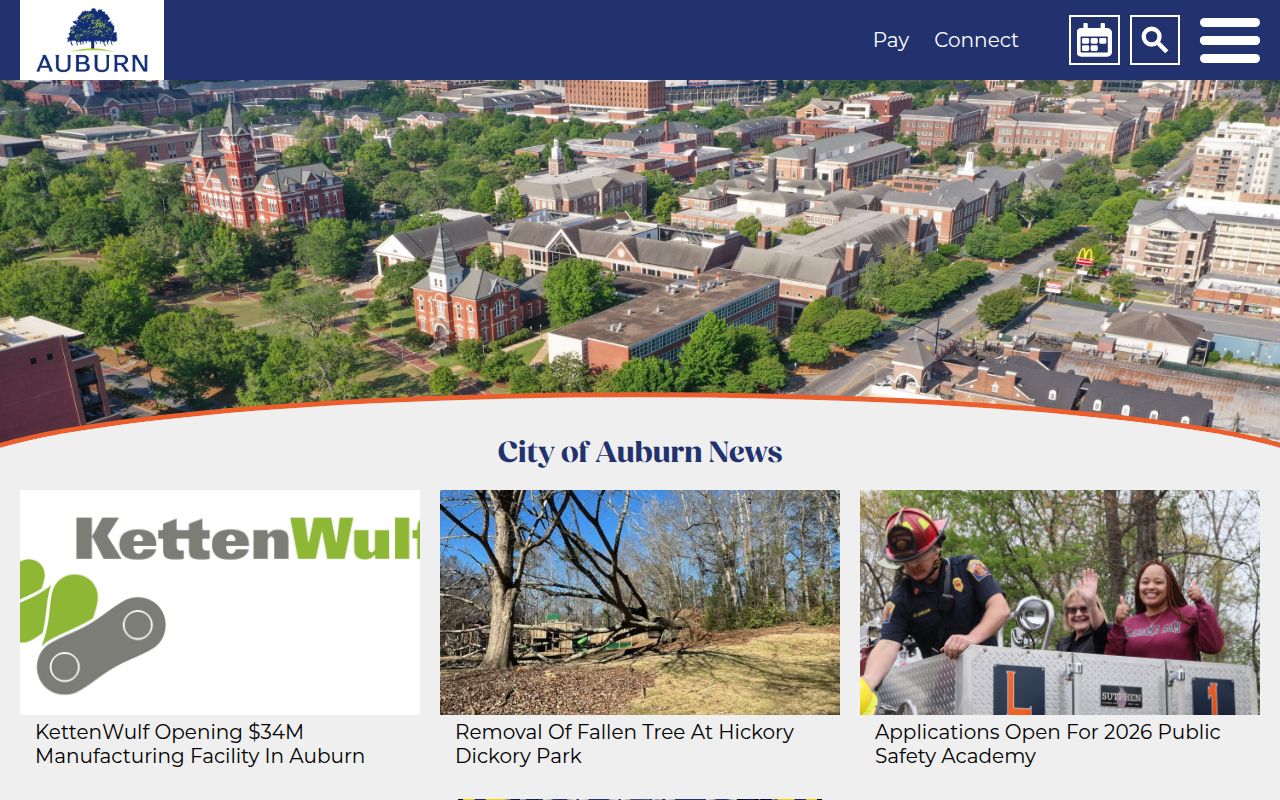 Auburn city website homepage