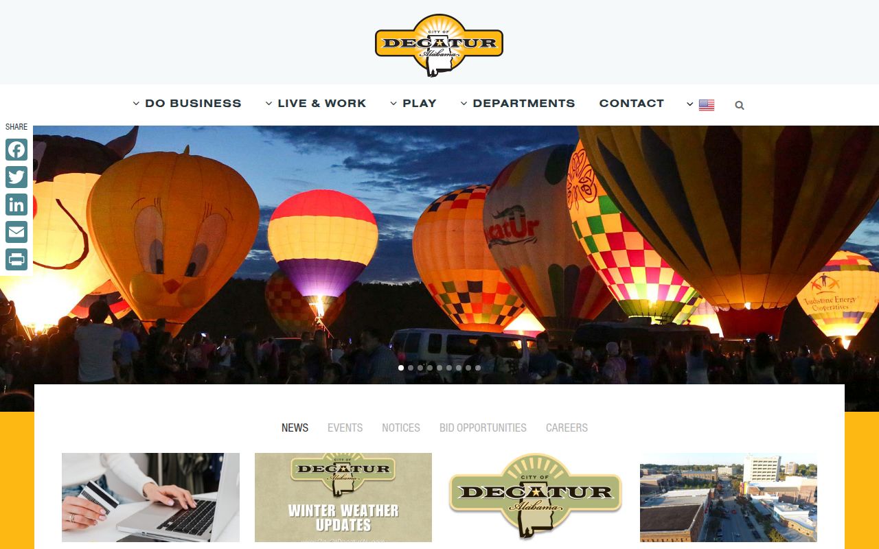 Decatur city website homepage