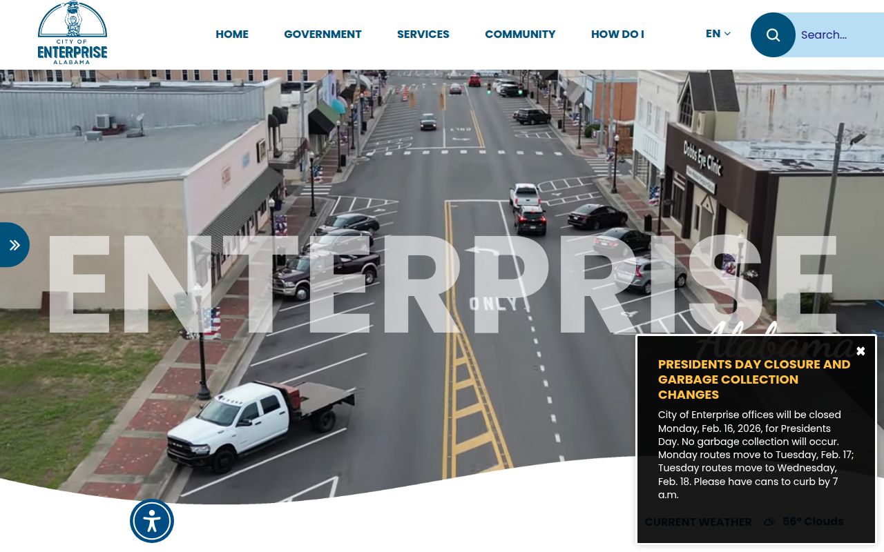 Enterprise city website homepage