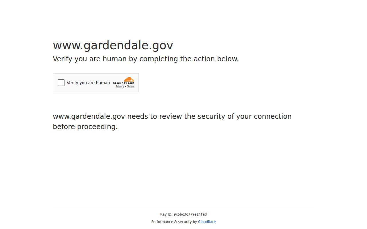 Gardendale city website homepage