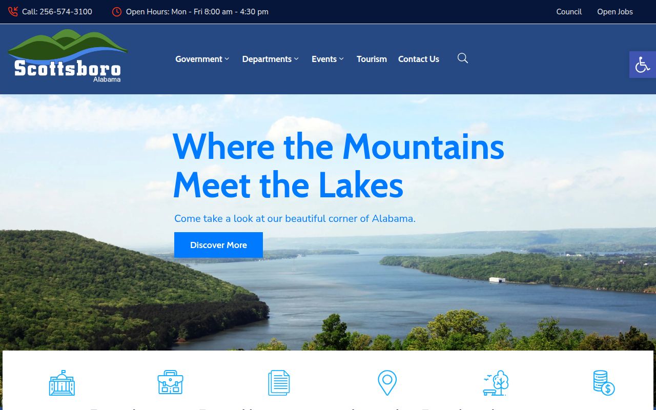 Scottsboro city website homepage