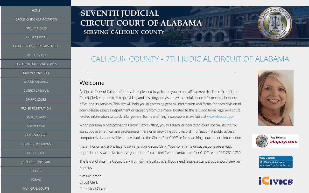 Calhoun County Circuit Court website