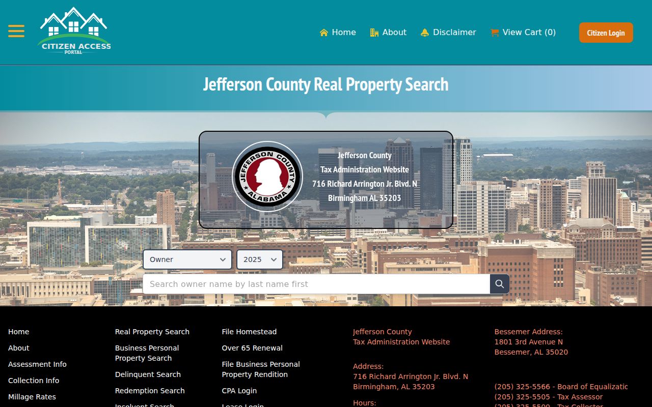 Jefferson County property search portal
