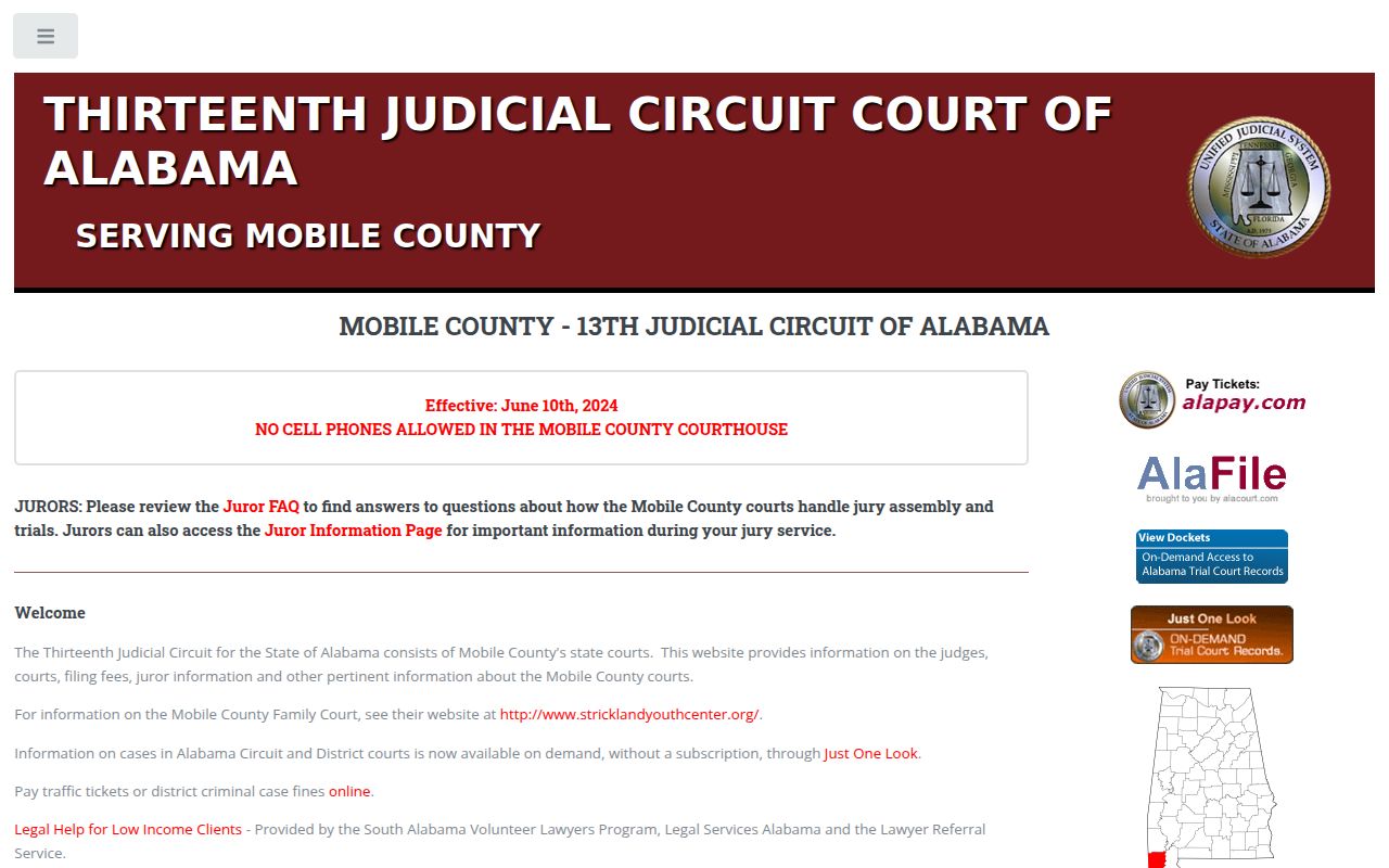 Mobile County Circuit Court website