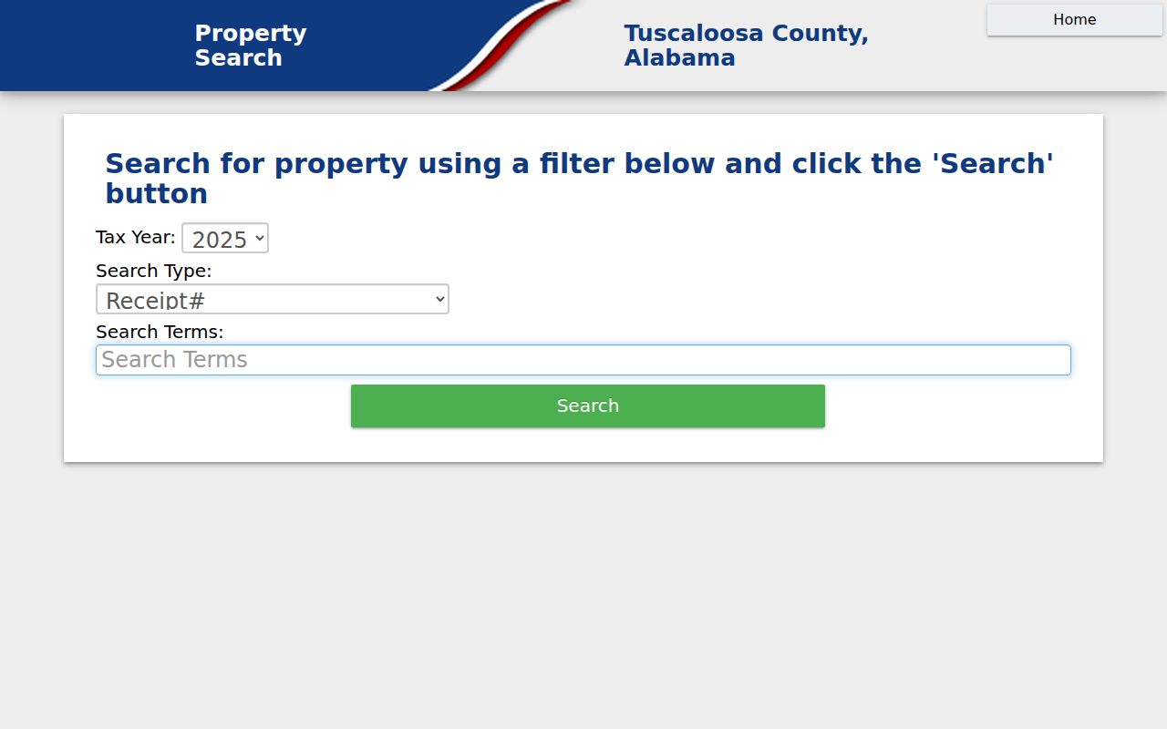Tuscaloosa County property search portal