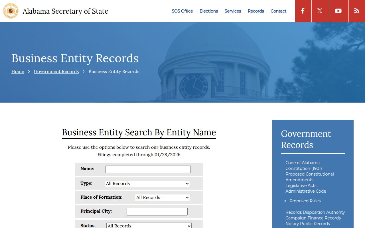 Alabama business entity search