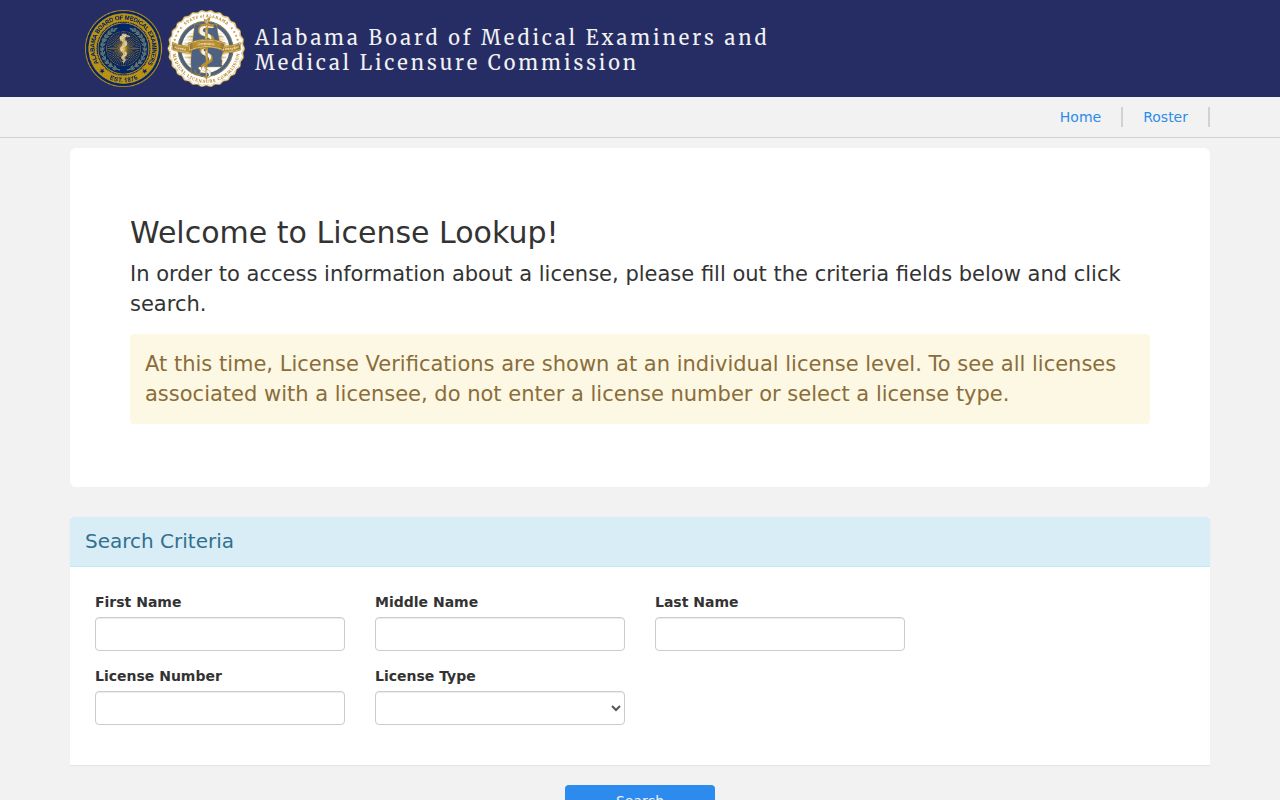 Alabama medical license verification