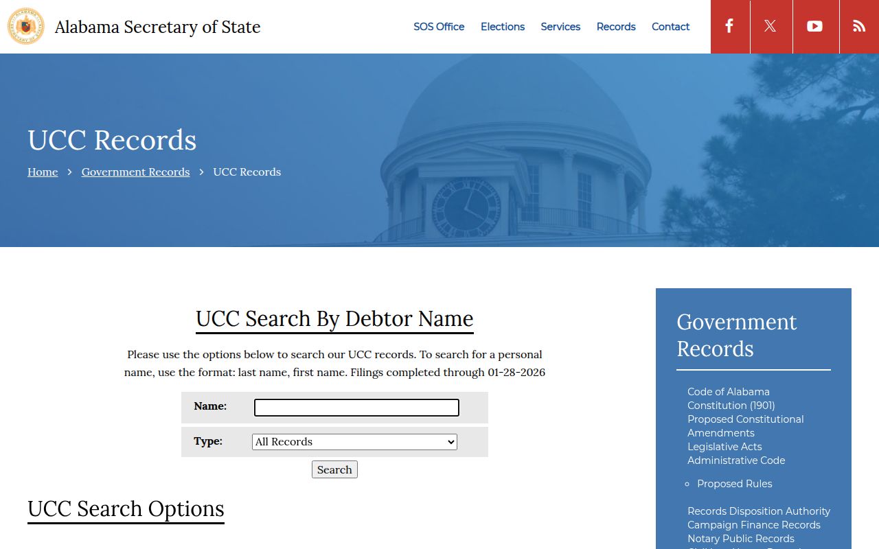 Alabama UCC filings search